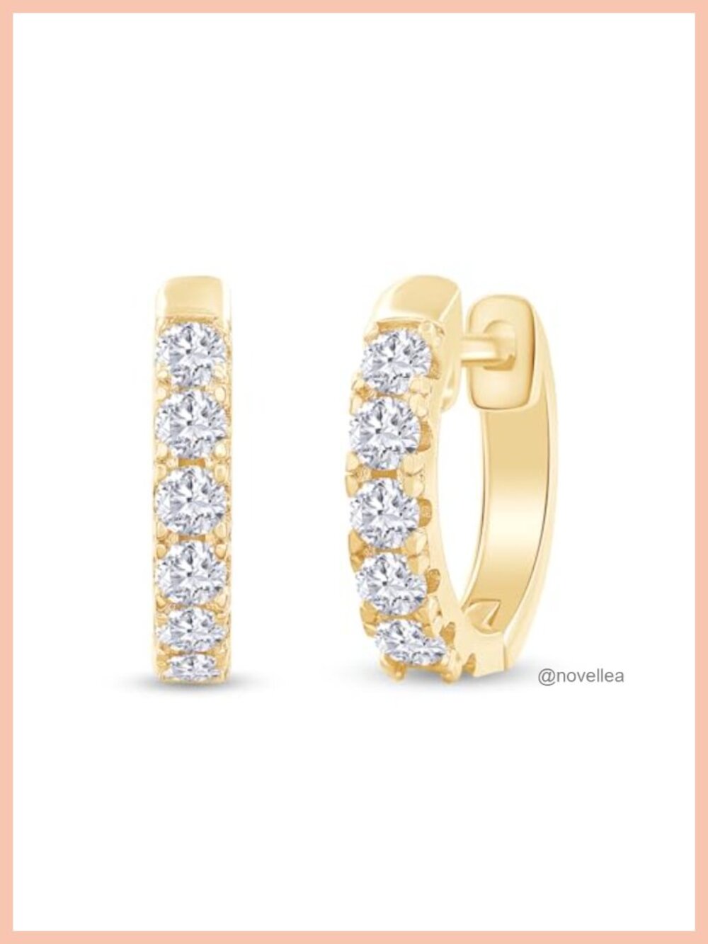 18K Gold Plated Huggie Hoop Earrings Moissanite 0.36 CT Women Ear Cuff Trendy